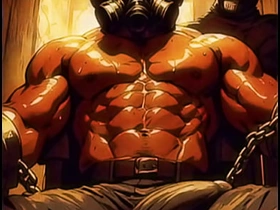 AI生成的蒙面肌肉诱惑：暗室勾引 gay japanese porn bdsm